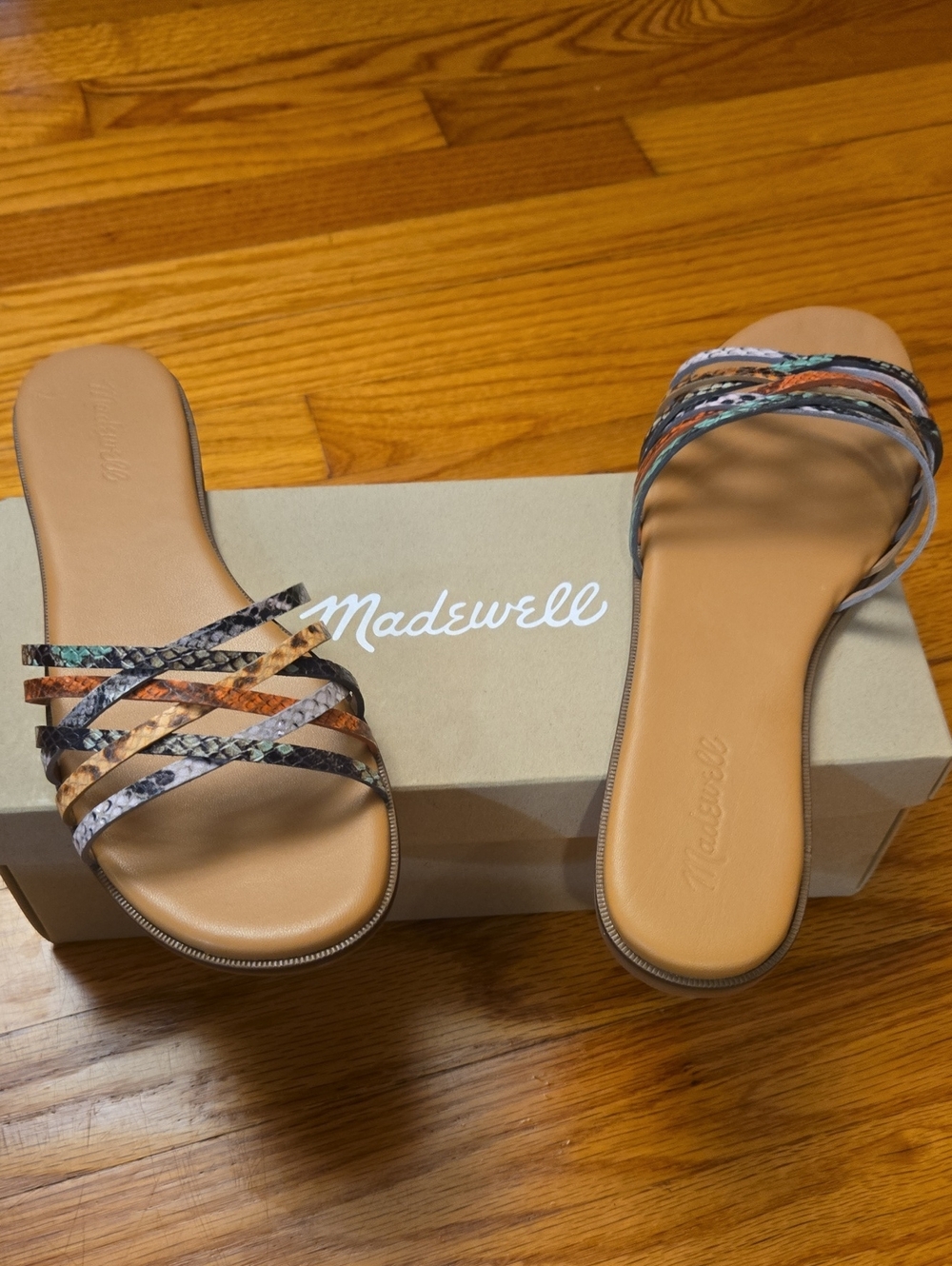 Madewell Multicolor Braided Strap Slide Sandals